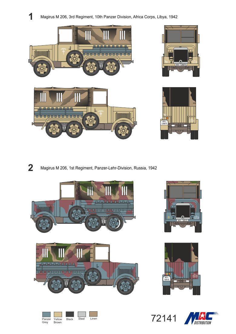 MAC Distribution MAC72141 1:72 Magirus M 206 German Light Truck 'Soft Top'