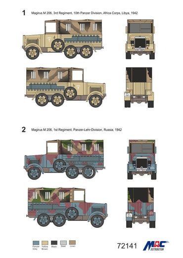 MAC Distribution MAC72141 1:72 Magirus M 206 German Light Truck 'Soft Top'