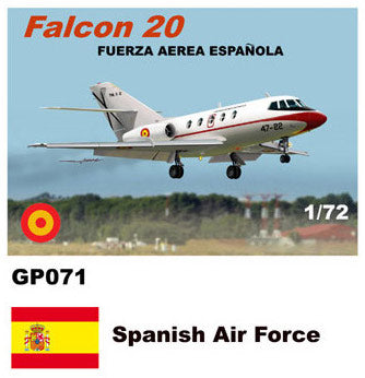 Mach 2 MACHGP071 1:72 Dassault-Mystere Falcon 20 Decals Spanish Air Force
