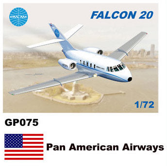 Mach 2 MACHGP075 1:72 Dassault-Mystere Falcon 20 Decals Pan American Airways