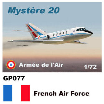 Mach 2 MACHGP077 Falcon 20 Decals French Air Force 1:72