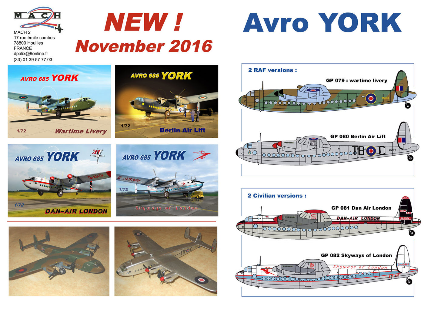 Mach 2 MACHGP081 1:72 Avro York Dan-Air London