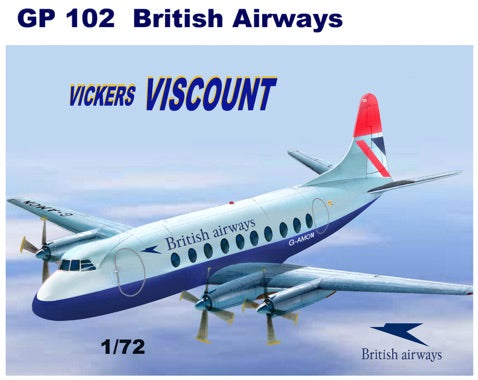 Mach 2 MACHGP102 1:72 Vickers Viscount 700 with decals for British Airways