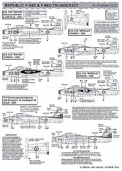 Model Art MAD002 1:48 F-84G Savie & F-84E Norwegian 1:72