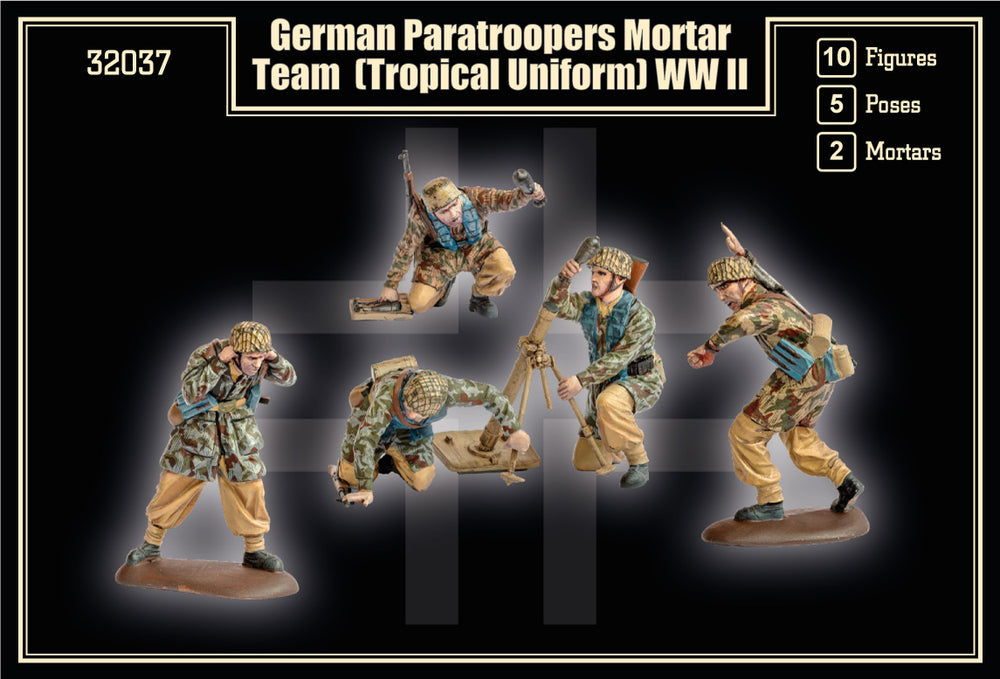 Mars MAR32037 1:32 German Paratrooper Mortar Team in tropical uniform