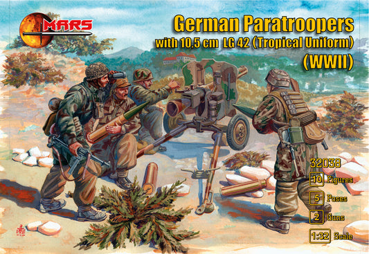 Mars MAR32038 1:32 German Paratroopers with 10,5cm tropical uniform