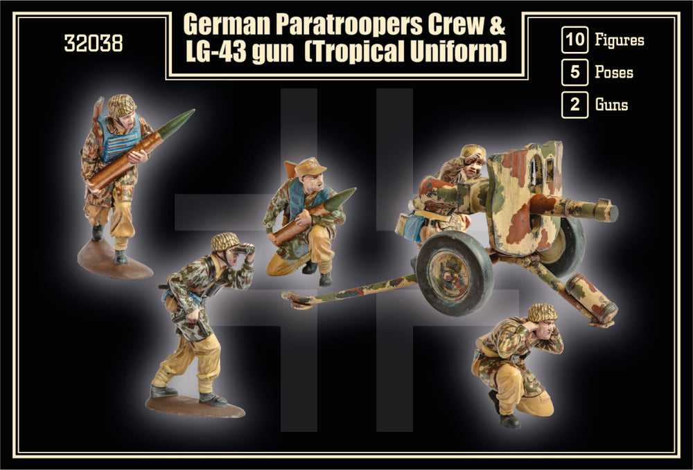 Mars MAR32038 1:32 German Paratroopers with 10,5cm tropical uniform