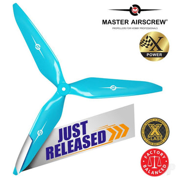 Master Airscrew 13x12 3X Power X-Class Giant Racing Drone Propeller (CW) Reverse/Pusher Blue 3X13X12RL1