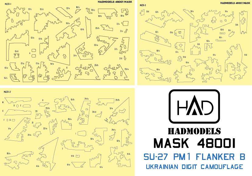 HAD Models MASK48001 Su-27PM-1 Ukrainian Digital Camo Masks 1:48