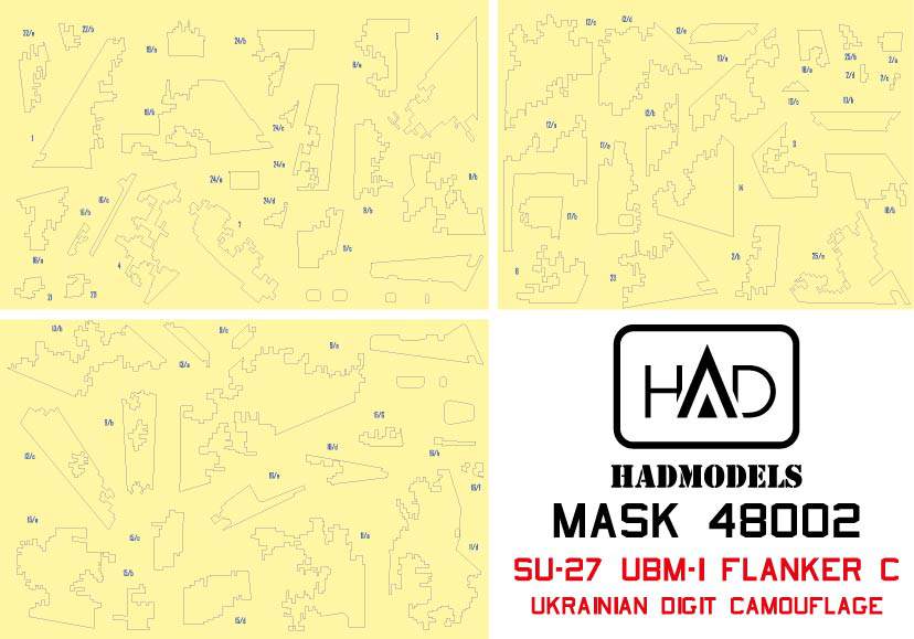HAD Models MASK48002 Su-27UBM-1 Ukrainian Digital Camo Masks 1:48