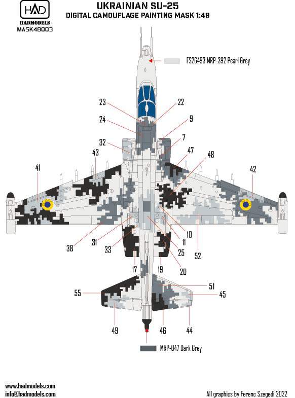 HAD Models MASK48003 Su-25 Ukrainian Digital Camo Masks 1:48