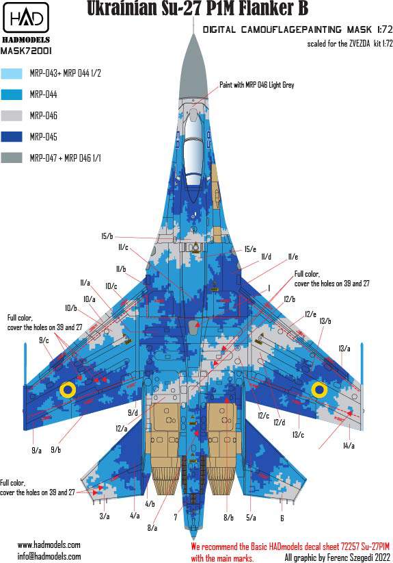 HAD Models MASK72001 1:72 Sukhoi Su-27P1M Digital Camouflage