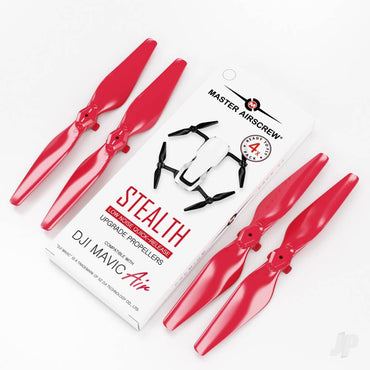 Master Airscrew 5.3x3.3 STEALTH Multirotor Propeller Set, 4x Red for DJI Mavic Air MC05333SR4