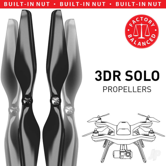 Master Airscrew 10x4.5 3-Blade Multirotor Propeller Set x4 Black for 3DR SOLO SL10X45CB4