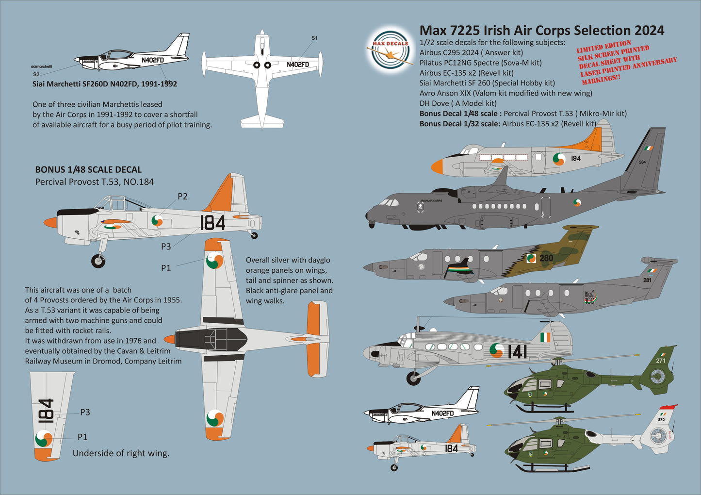 Max MAX7225 1:72 Irish Air Corps selection 2024