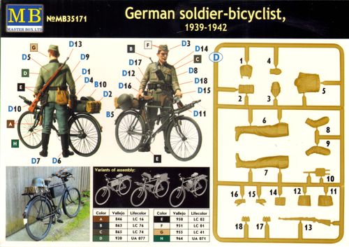 Master Box MAS35171 1:35 German Soldier on Bike, 1939-1942