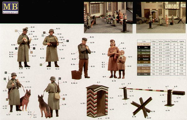 Master Box MAS3527 1:35 German WWII Checkpoint with guards and civilians