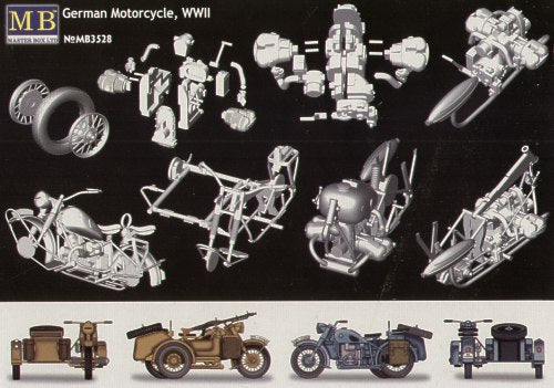 Master Box MAS3528 1:35 German motorcycle & sidecar Decals Europe & North Africa