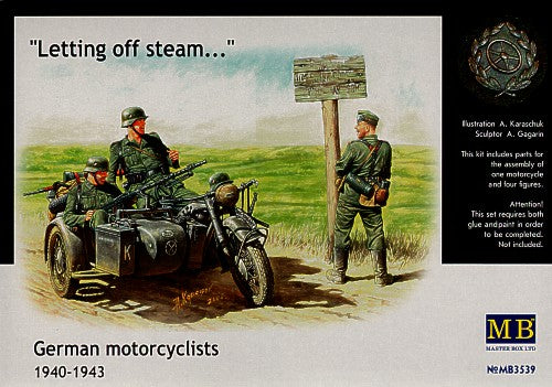 Master Box MAS3539 1:35 German Motorbike with sidecar and Motorcyclists 1940-43