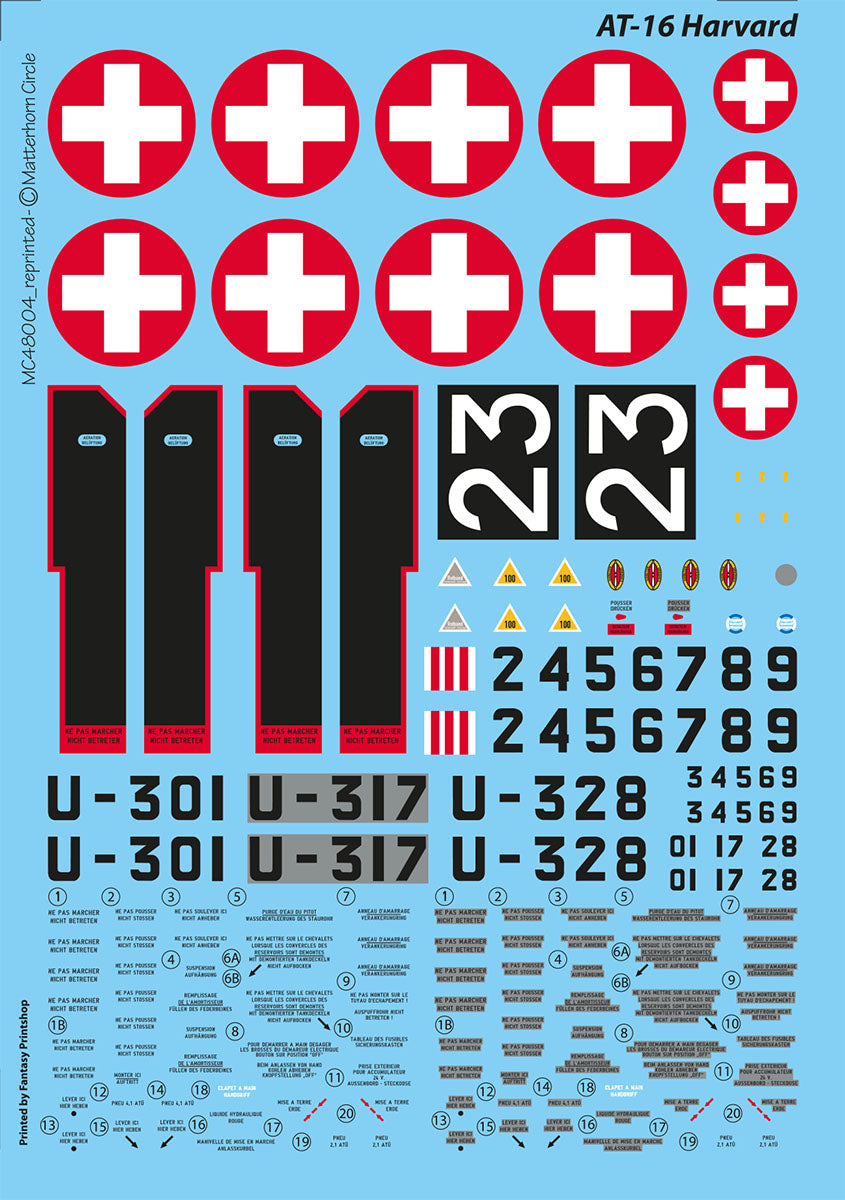 Matterhorn Circle MC48004 AT-16 Harvard / Texan T-6 Decals 1:48