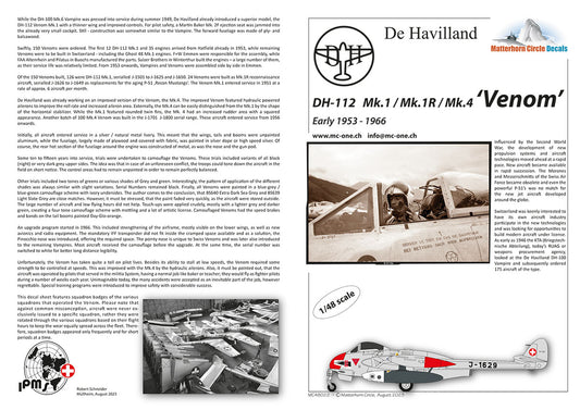 Matterhorn Circle MC48022 1:48 de Havilland DH-112 Venom Mk.1/Mk.1R/Mk.4 Early