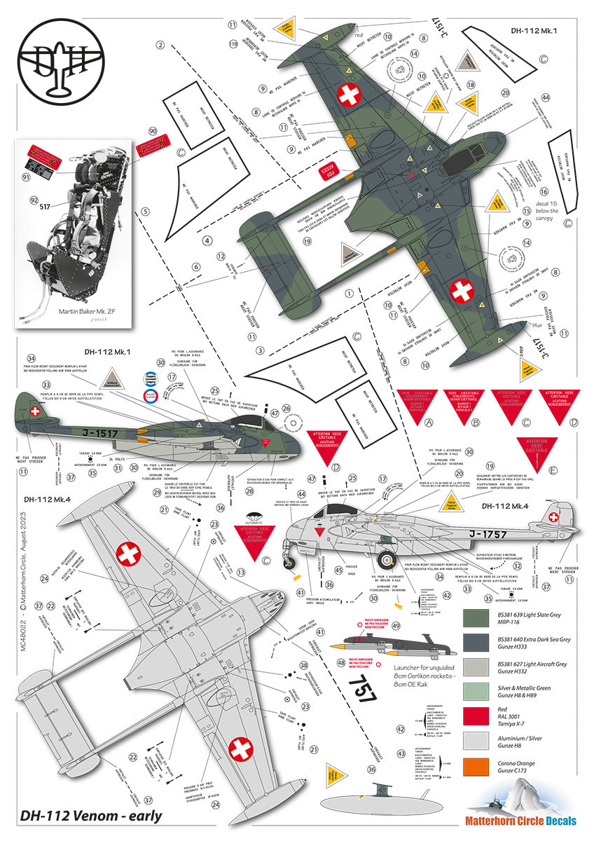Matterhorn Circle MC48022 1:48 de Havilland DH-112 Venom Mk.1/Mk.1R/Mk.4 Early
