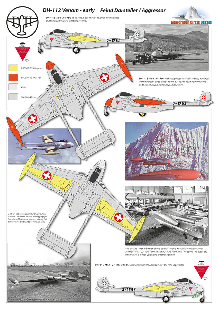 Matterhorn Circle MC48022 1:48 de Havilland DH-112 Venom Mk.1/Mk.1R/Mk.4 Early