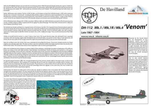 Matterhorn Circle MC48023 1:48 de Havilland DH-112 Venom Mk.1/Mk.1R/Mk.4 Late