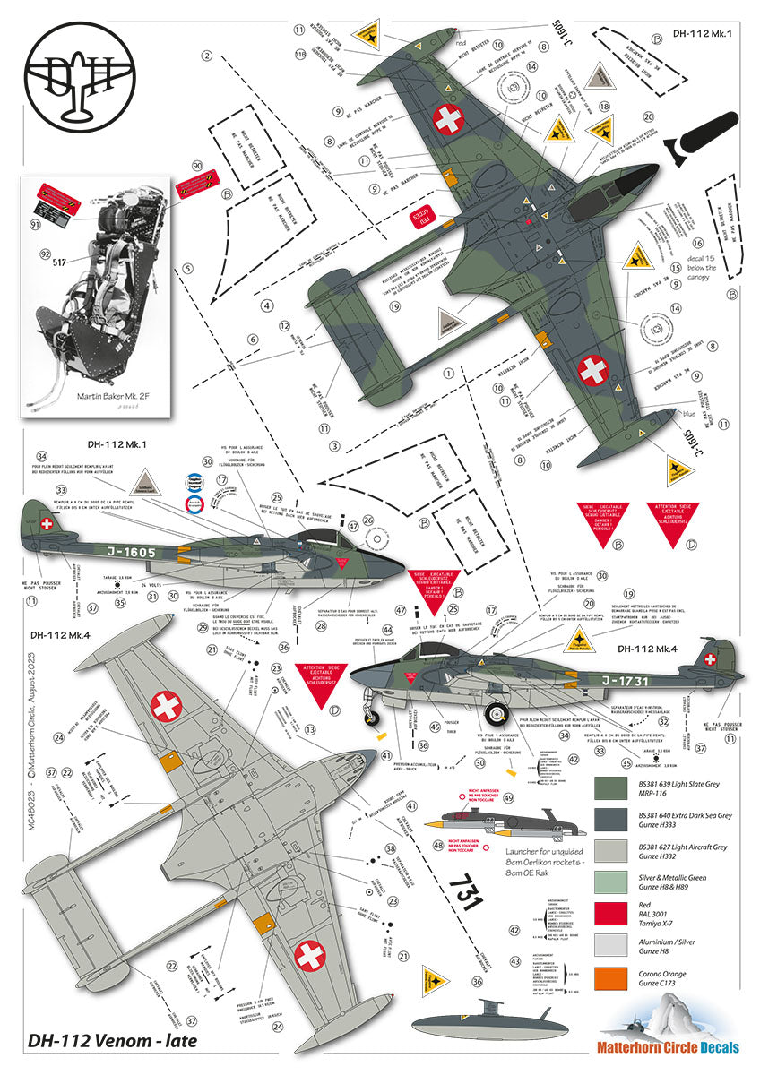Matterhorn Circle MC48023 1:48 de Havilland DH-112 Venom Mk.1/Mk.1R/Mk.4 Late