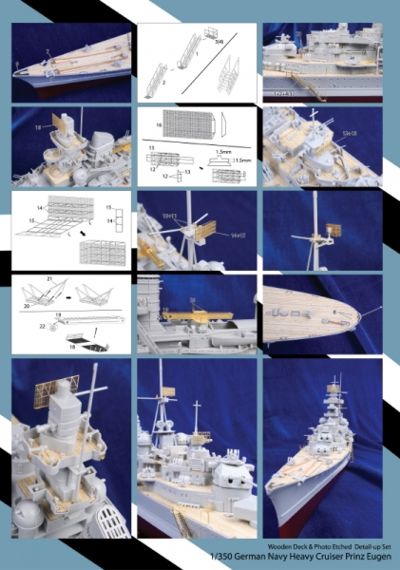 Mk.1 Design MD-35009 1:350 PRINZ EUGEN Wooden Deck f