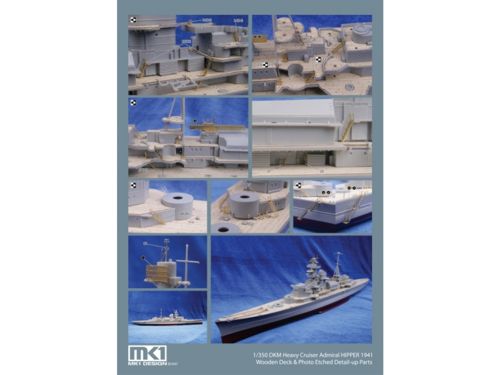Mk.1 Design MD-35012 1:350 Admiral Hipper German Cruiser 1941 Wooden Deck