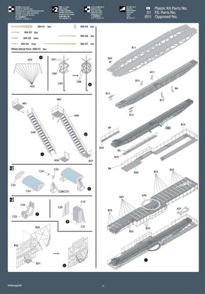 Mk.1 Design MD-35027 1:350 USS INDIANAPOLIS BASIC set