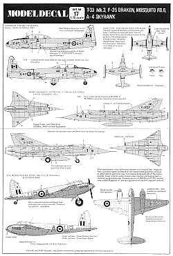 Modeldecal MD017 RCAF T-33 / Draken / Skyhawk / Mosquito 1:72