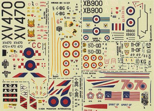 Modeldecal MD037 RAF Phantom FGR.2 / Sabre F.1 / F-111E 1:72