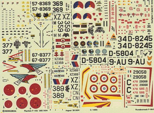 Modeldecal MD043 RAF Jaguar GR.1 / F-84F / NF-5A Decals 1:72