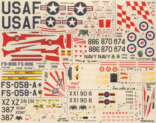 Modeldecal MD050 F-84G / A-4G / SA-330B Puma / BAe Hawk 1:72
