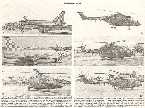 Modeldecal MD056 Lightning F.3 / Lynx / Attacker / T-33A Decals 1:72