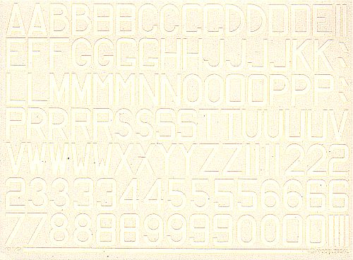 Modeldecal MD061 1:72 RAF Post War Letters and Numerals, White 48 inches