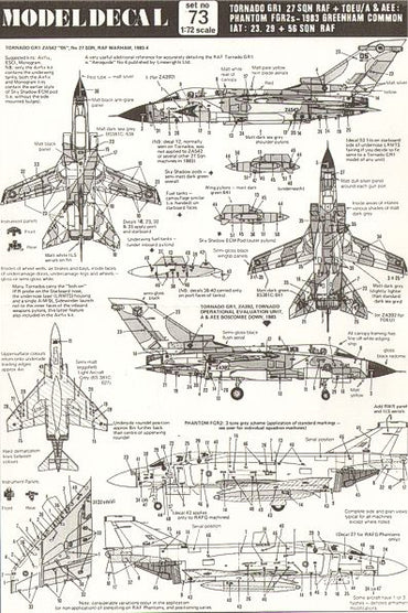 Modeldecal MD073 Tornado GR.1 & Phantom FGR.2 Decals 1:72