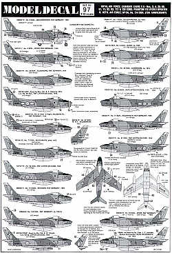 Modeldecal MD097 RAF Sabre F.4 Multi-Sqn Markings 1:72