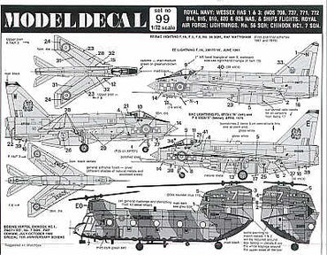 Modeldecal MD099 Navy Wessex HAS.1 Rescue & 815 NAS Decals 1:72