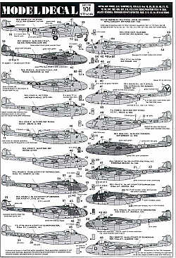 Modeldecal MD101 Vampire F.3/FB.5/FB.9 RAF/RAuxAF Decals 1:72