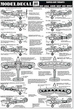 Modeldecal MD108 1:72 The Hawker Biplane Set