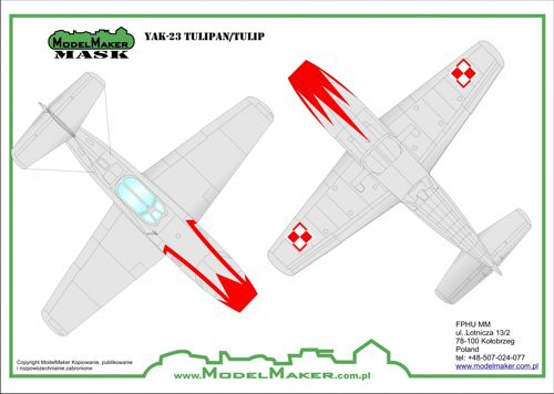 Model Maker Decals MD32017 1:32 Yakovlev Yak-23 Tulipan/Tulip mask