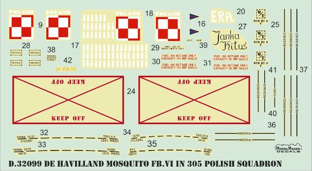 Model Maker Decals MD32099 1:32 de Havilland DH-98 Mosquito F.B