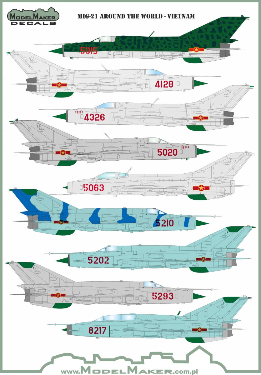Model Maker Decals MD32123 1:32 Mikoyan MiG-21 Around The World