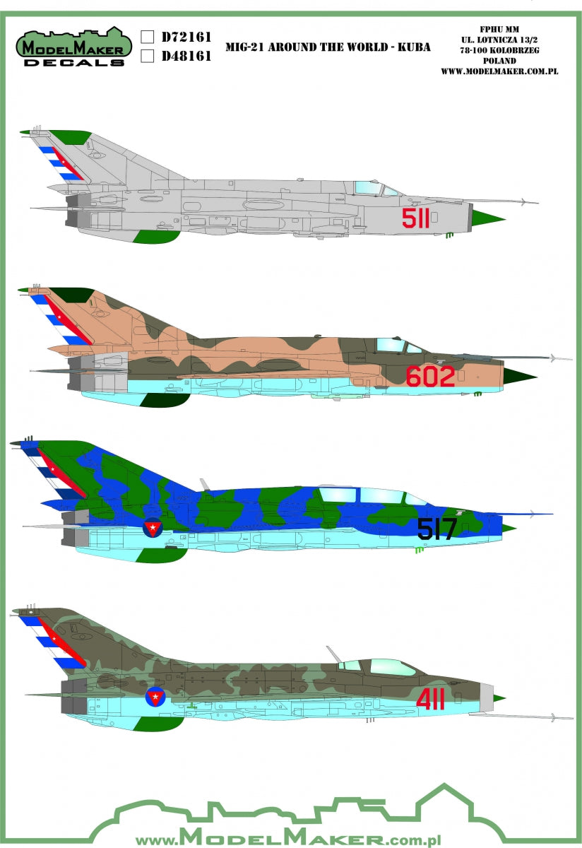 Model Maker Decals MD32161 1:32 Mikoyan MiG-21 Around the World