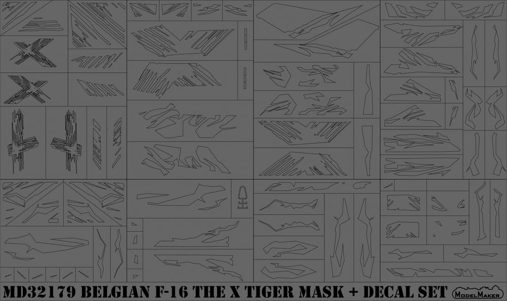 Model Maker MD32179 Belgian F-16 The X Tiger Decal & Mask Set 1:32