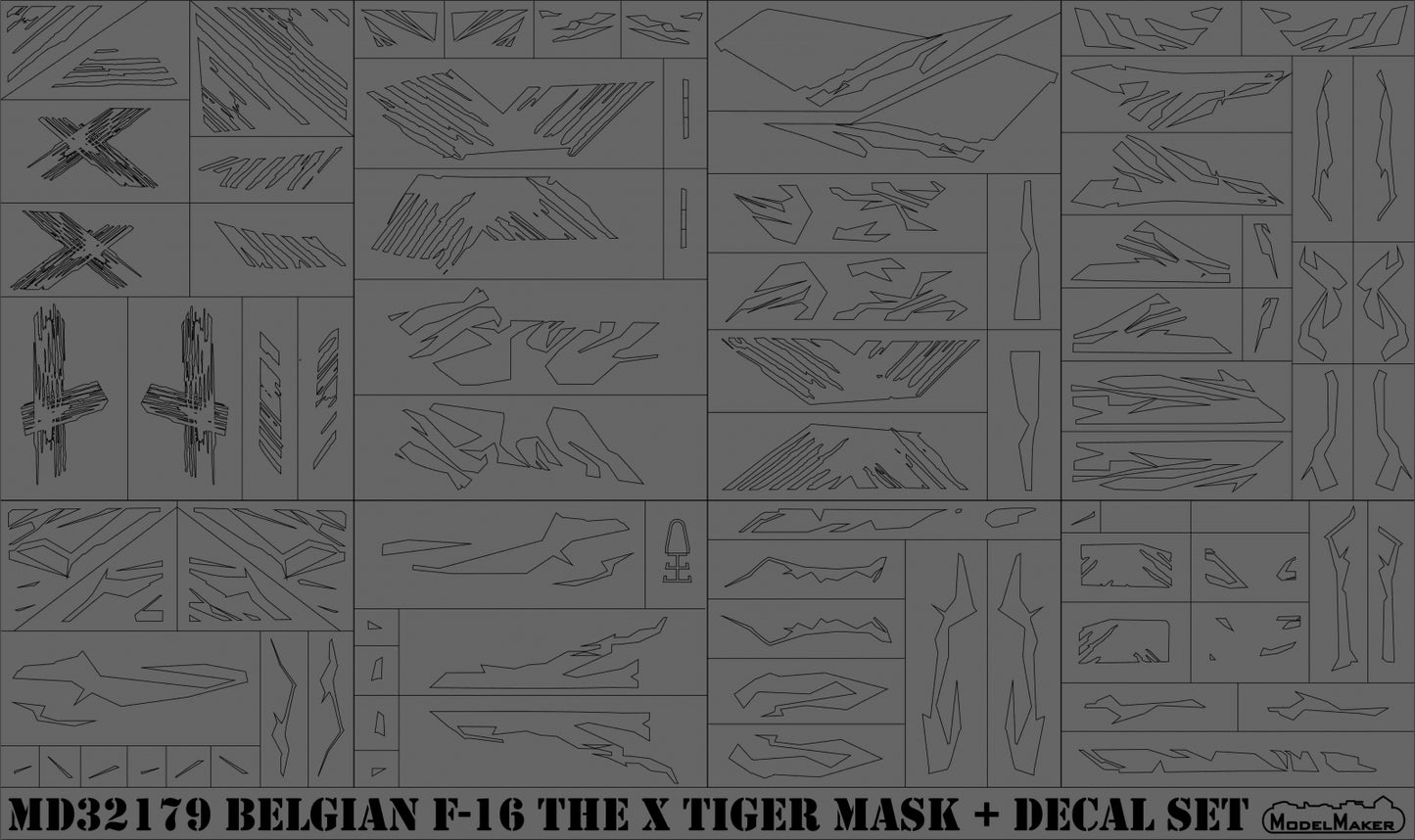 Model Maker MD32179 Belgian F-16 The X Tiger Decal & Mask Set 1:32