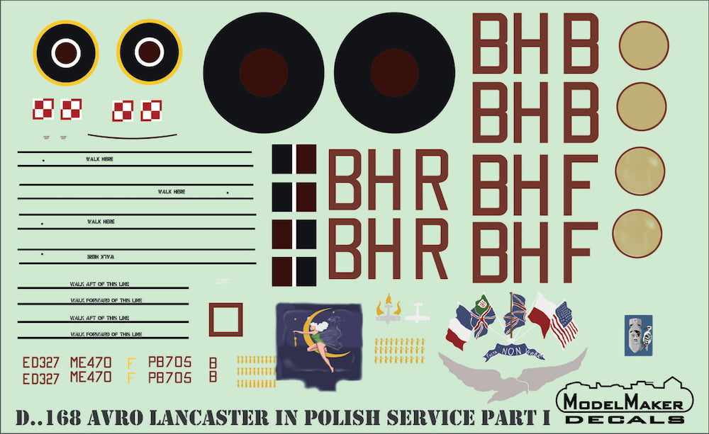 Model Maker Decals MD48168 1:48 Avro Lancaster in Polish service part I